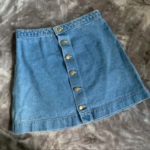 American Apparel Jean Button Up Skirt